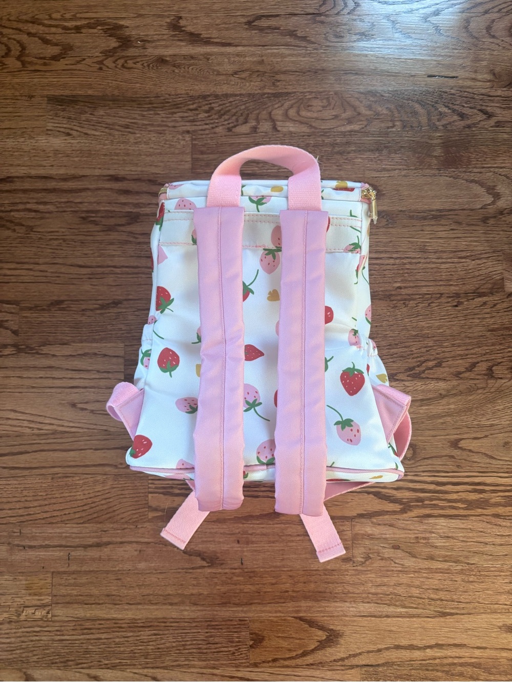 NWT Kate Spade Strawberry Print White and Pink Cooler Backpack - Picture 2 of 3